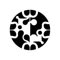 Abstract Black and White Circular Symmetrical, Organic Shapes Within a Circle, HighContrast, Art. vector