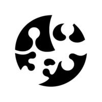 Abstract black and white circle with organic shapes and negative space, evoking a sense of balance and modernity. vector
