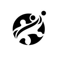 Abstract black and white an abstract representation of a person reaching towards a sphere within a circle. vector
