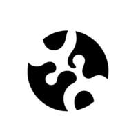 Abstract Black and White Circular with Fluid, Organic Shapes and a Hint of Negative Space, Minimalist Composition. vector