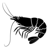 Silhouette of a Shrimp for Culinary or Seafood Design vector