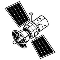 high tech orbiting satellite with solar panels communication and aerospace technology in space exploration vector