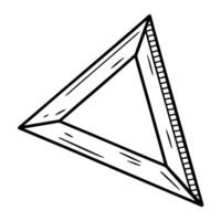 Simple black line triangle geometric shape outline, isolated vector