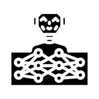 neural network ai integration glyph icon illustration vector