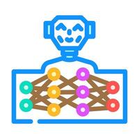 neural network ai integration color icon illustration vector