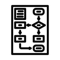 algorithm flowchart ai integration line icon illustration vector