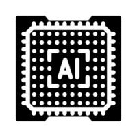 computer chip ai integration glyph icon illustration vector