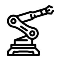 robotic arm ai integration line icon illustration vector