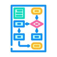 algorithm flowchart ai integration color icon illustration vector