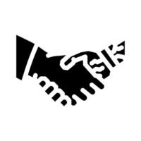 human and robot handshake ai integration glyph icon illustration vector