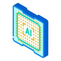 computer chip ai integration isometric icon illustration vector