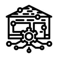 smart home automation ai integration line icon illustration vector