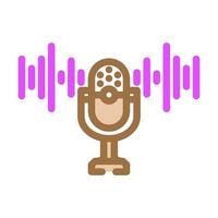 digital assistant microphone ai integration color icon illustration vector