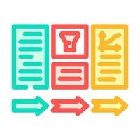 data processing pipeline ai integration color icon illustration vector