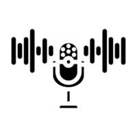 digital assistant microphone ai integration glyph icon illustration vector