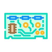 circuit board ai integration color icon illustration vector