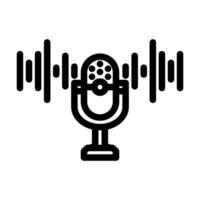 digital assistant microphone ai integration line icon illustration vector