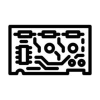 circuit board ai integration line icon illustration vector