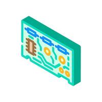 circuit board ai integration isometric icon illustration vector