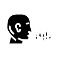voice command wave deep learning glyph icon illustration vector