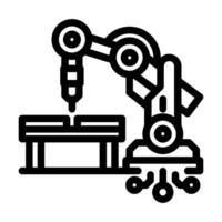 automation robot deep learning line icon illustration vector