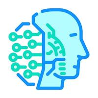 ai head profile deep learning color icon illustration vector