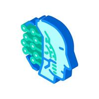ai head profile deep learning isometric icon illustration vector