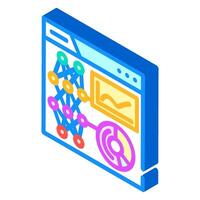 data visualization chart deep learning isometric icon illustration vector