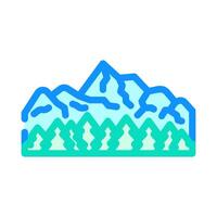 snow covered mountain mountain winter color icon illustration vector