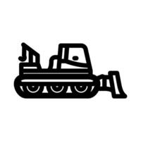 snow groomer machine ski resort line icon illustration vector