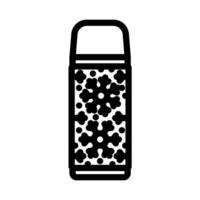 thermos flask snowflakes ski resort line icon illustration vector