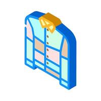 patchwork jacket diy fashion handmade isometric icon illustration vector