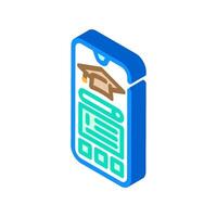 elearning app education platform isometric icon illustration vector