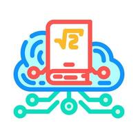 cloud library education platform color icon illustration vector