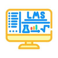 learning management system education platform color icon illustration vector