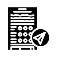 assignment submission education platform glyph icon illustration vector