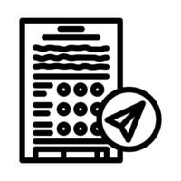 assignment submission education platform line icon illustration vector