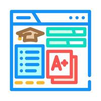 student dashboard education platform color icon illustration vector