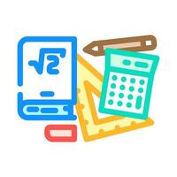 study resources education platform color icon illustration vector