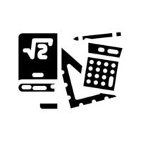 study resources education platform glyph icon illustration vector