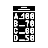 grading system education platform glyph icon illustration vector