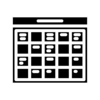 lesson schedule education platform glyph icon illustration vector