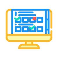 interactive quiz education platform color icon illustration vector