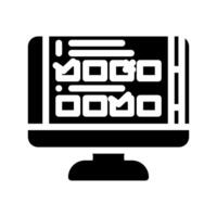 interactive quiz education platform glyph icon illustration vector