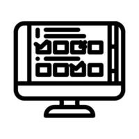 interactive quiz education platform line icon illustration vector