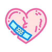 heart bandage patch recovery color icon illustration vector
