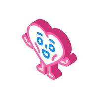 heart character happy emotions isometric icon illustration vector