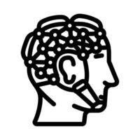 eeg procedure neurologist line icon illustration vector