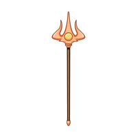 aquatic trident magic cartoon illustration vector