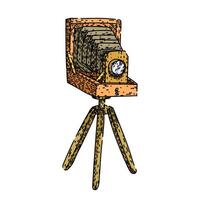 analog vintage camera sketch drawn vector